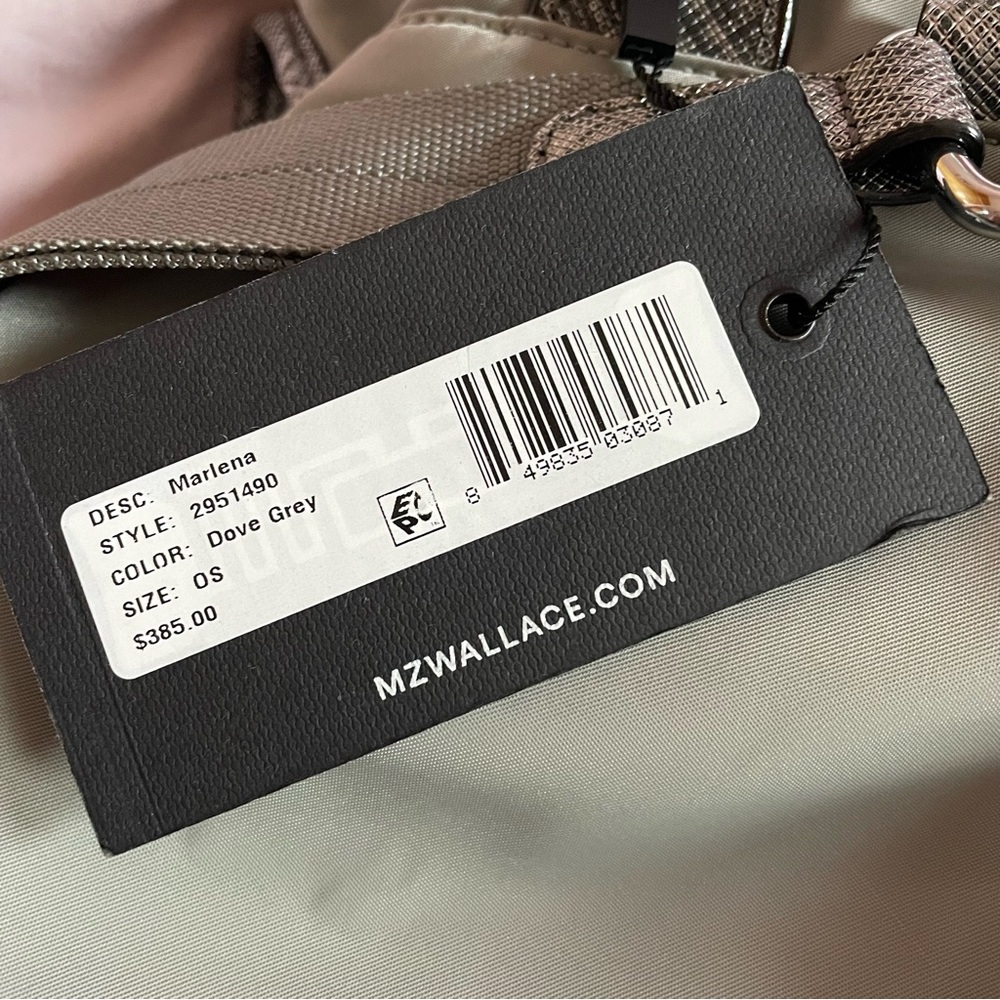 mz wallace- dove gray grey marlena detailed medium sized backpack nwt - Picture 11 of 12